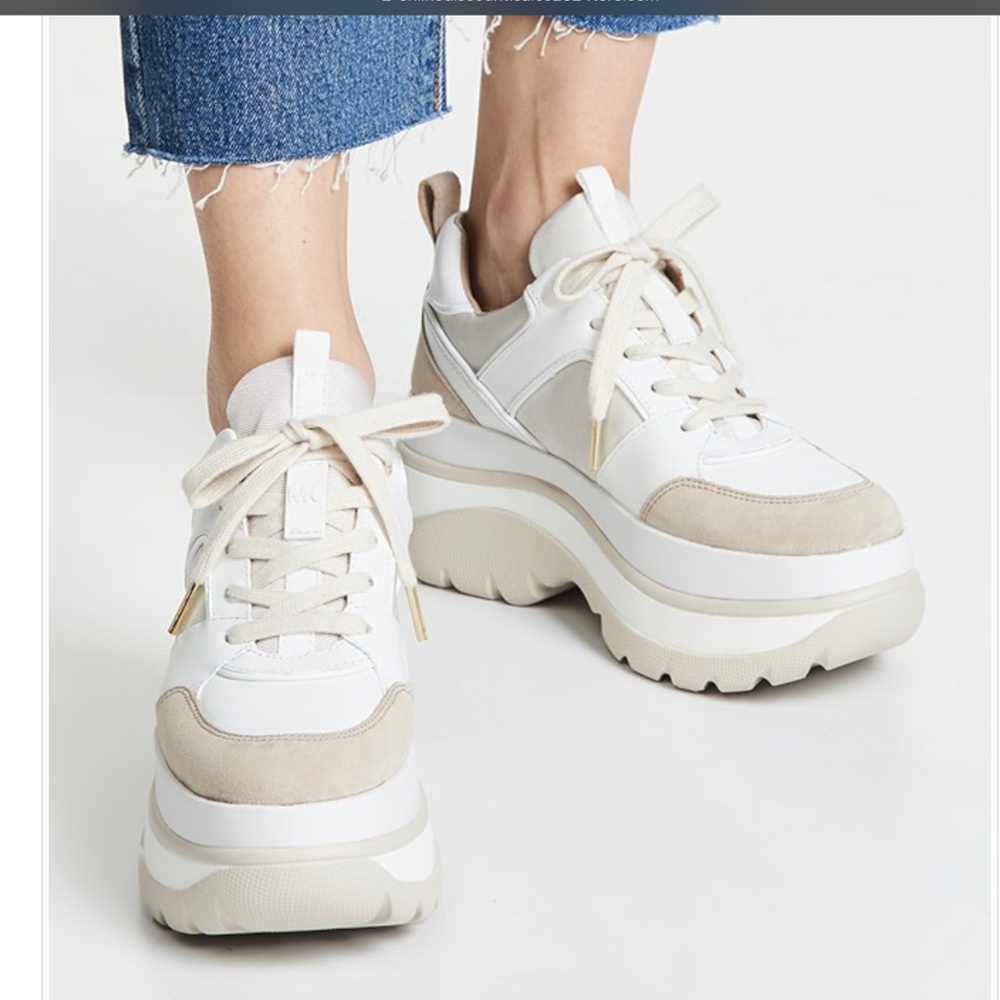 Michael Kors Felicia Leather Platform Dad Trainer Sneakers size 6.5 - Picture 5 of 16